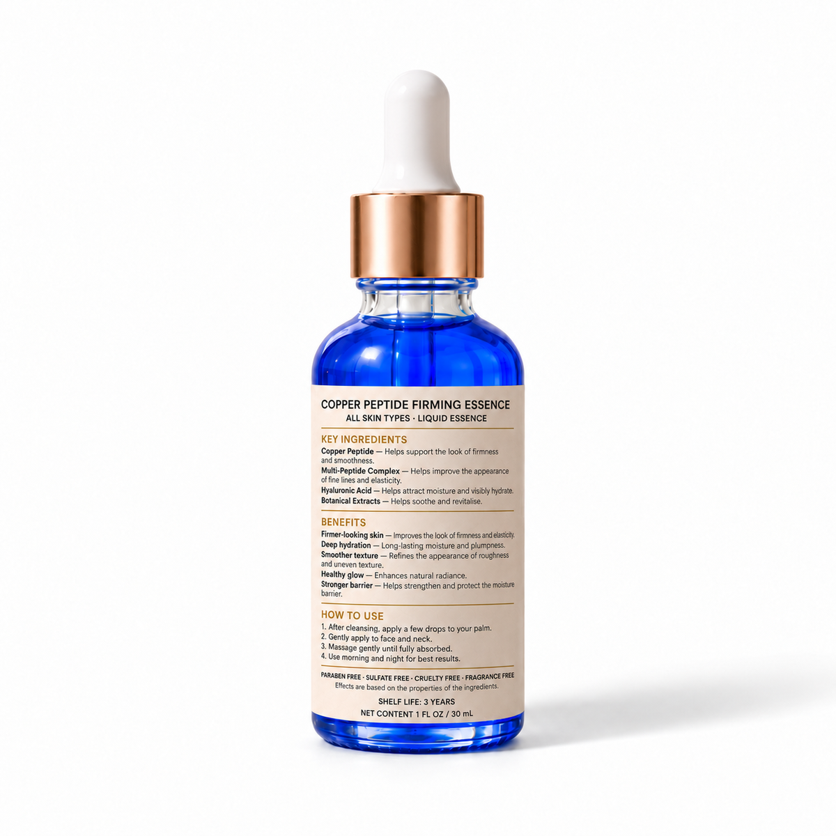 Copper Peptide Firming Essence, back label