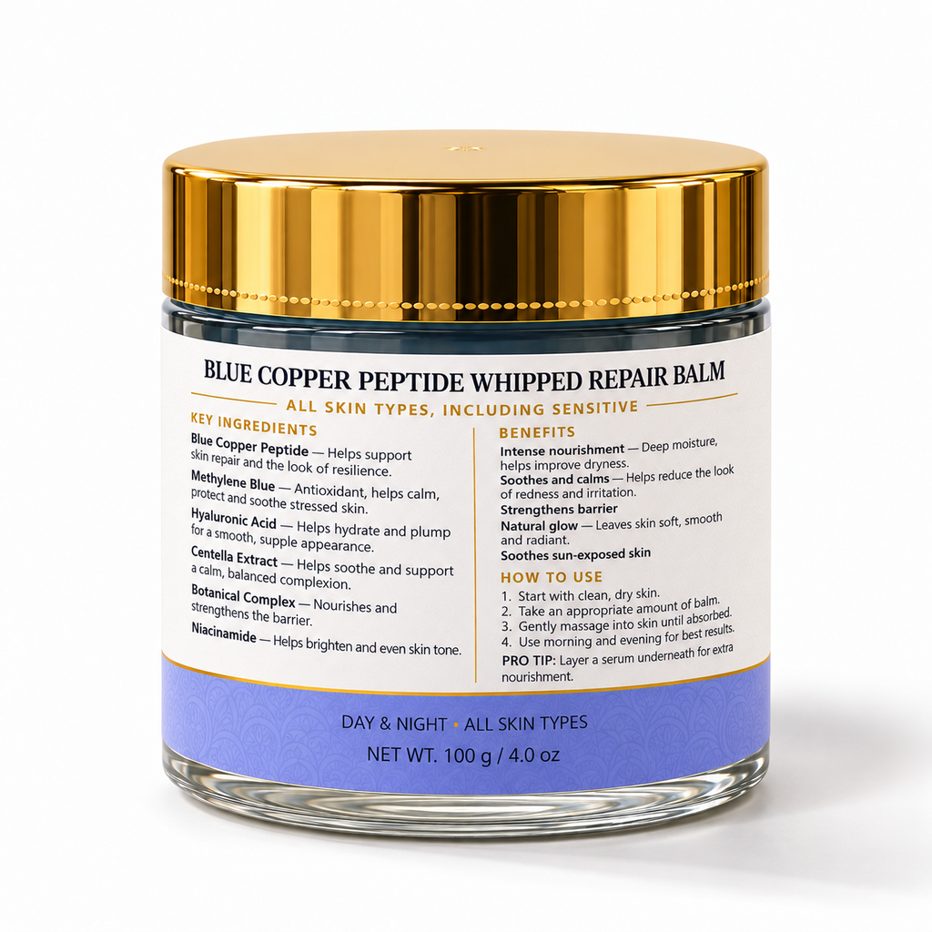 Blue Copper Peptide Whipped Repair Balm, back label